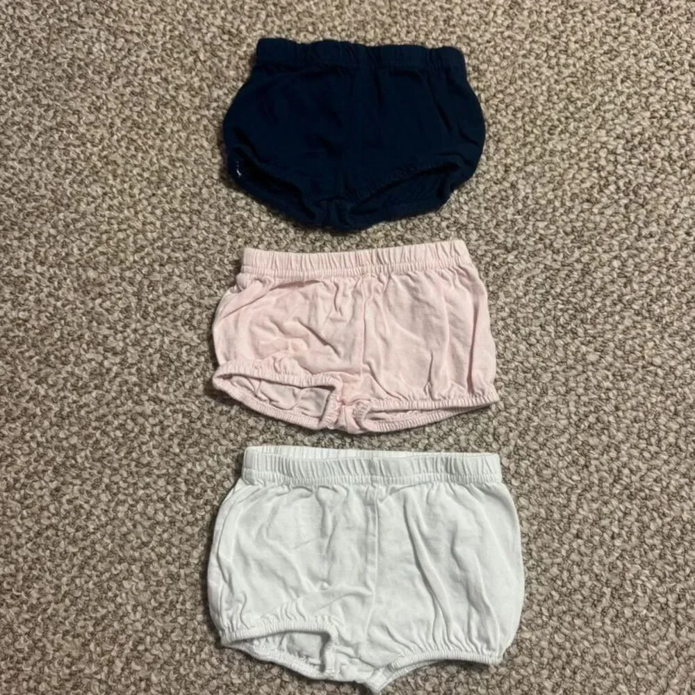 Set of 3 Just One You Carter's Baby Bloomer Shorts Navy Pink White 6 Months